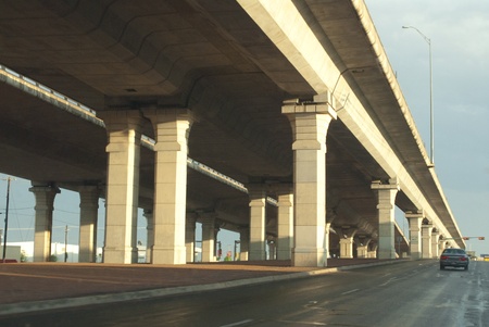 This is an elevated highway in Austin Texas.の写真素材