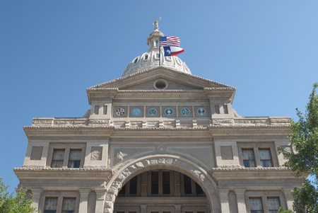 This is a close-up of the capitol located in Austin, Texas.の写真素材