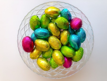 Foil wrapped chocolate Easter eggs