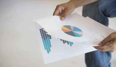 Business day and communication meeting in the meeting room with paper chartの写真素材