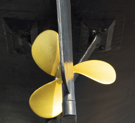 Ship propellers of a battle war shipの写真素材