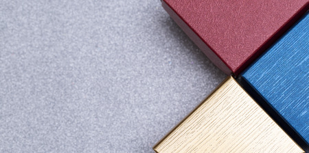 Christmas decorations, cute boxs Gift on white background with copy space to send the good fellingの写真素材