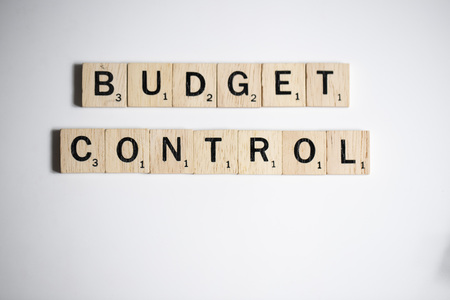 Bangkok, Thailand, October 22, 2018 - Scrabble letters spelling the word budget control, Business...