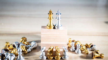 Chess board is the intelligence strategy game to make ideas for business and marketing concept, the success ideas is drive the business to hit target goal and make the advantage above the competition.の写真素材