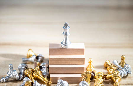 Chess board is the intelligence strategy game to make ideas for business and marketing concept, the success ideas is drive the business to hit target goal and make the advantage above the competition.の写真素材