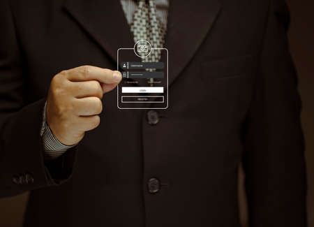 Technology confirms online identity. treatment concept Protecting personal security information in...