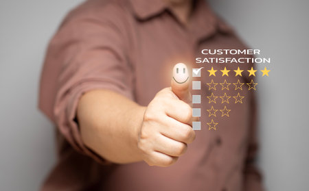 A man is calculating money to save and puts it in a piggy bank. Ideas for saving money for future home purchases and use in future after retirement. Family expenses.の写真素材