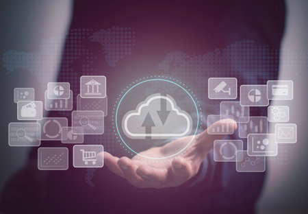 Big Data storage. Connecting together using the technology of cloud computing. Global...