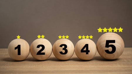 Smile icon showing satisfaction in service on the table. Survey, questionnaire, business service rating. Itâs show the feedback and rating for business and marketing. The success performance.の写真素材