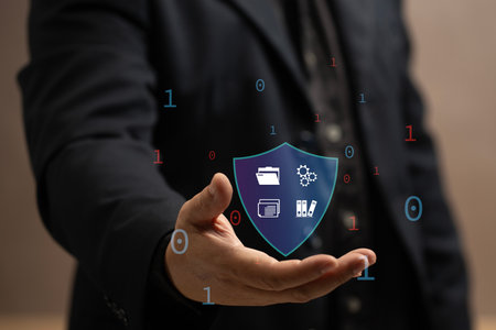 Cybersecurity Solutions for Digital Protection. online security technology designed to safeguard your digital assets. comprehensive protection for files, documents, and systems against cyber threats.の写真素材