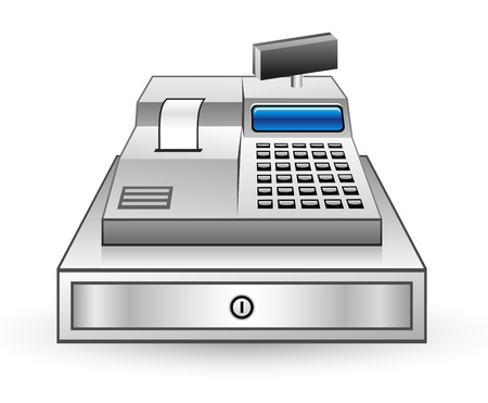 Vector illustration of cash register on white backgroundのイラスト素材