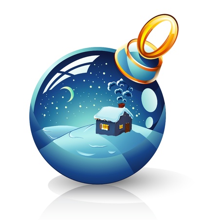 Vector illustration of Christmas ball on white backgroundのイラスト素材