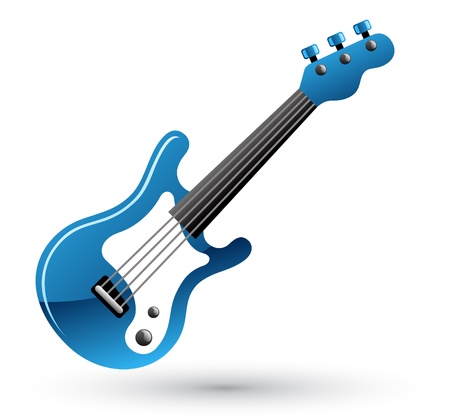 Vector illustration of guitar on white backgroundのイラスト素材