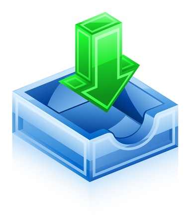 Vector illustration of Inbox concept on white backgroundのイラスト素材