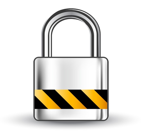 Vector illustration of lock on white backgroundのイラスト素材