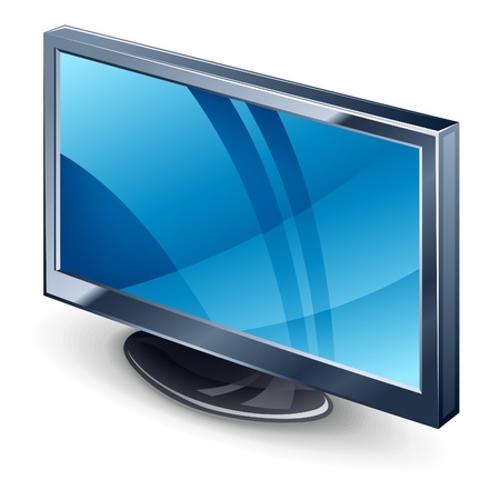 Vector illustration of display TV on white backgroundのイラスト素材