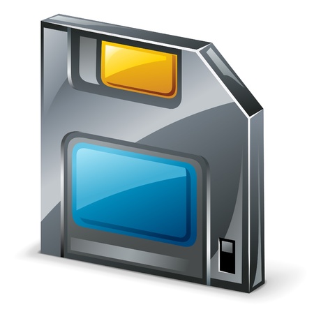 Vector illustration of floppy diskette on white backgroundのイラスト素材