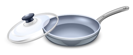 Vector illustration of frying pan on a white backgroundのイラスト素材