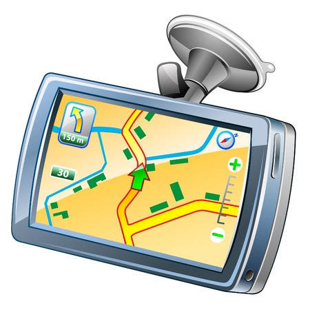 Vector illustration of GPS navigation on white backgroundのイラスト素材