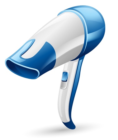 Vector illustration of hair dryer on white backgroundのイラスト素材