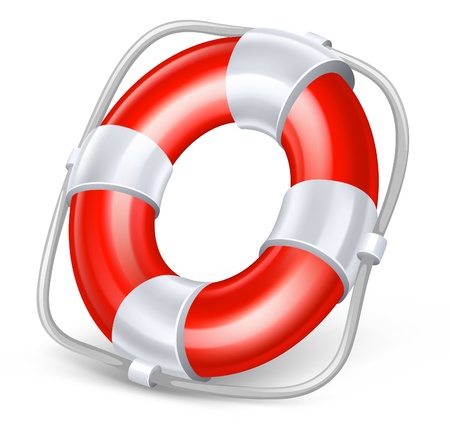 Vector illustration of life buoy on white backgroundのイラスト素材