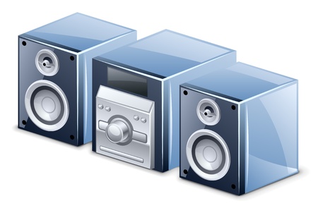 Vector illustration of sound system on white backgroundのイラスト素材