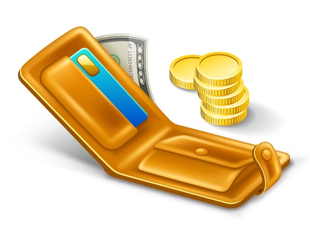 Vector illustration of wallet on white backgroundのイラスト素材