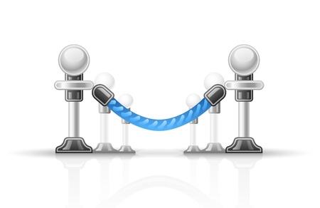 Vector illustration of rope barrier on white background.のイラスト素材