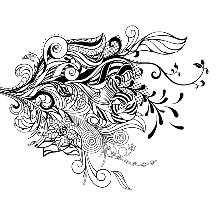 Vector illustration of abstract background with image of  bouquet のイラスト素材