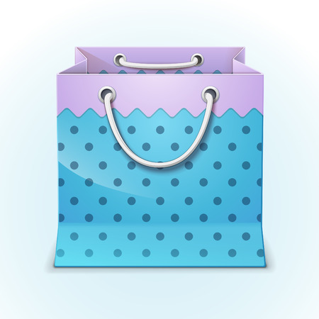 Red gift shopping bag isolated on light backgroundのイラスト素材