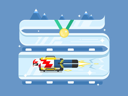 Skeleton winter sportsのイラスト素材