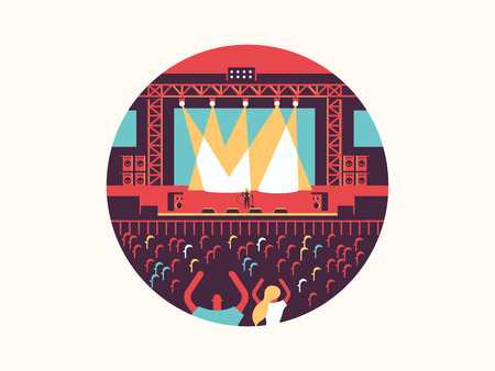 Concert design flat. Rock music festival, show and party, vector illustrationのイラスト素材