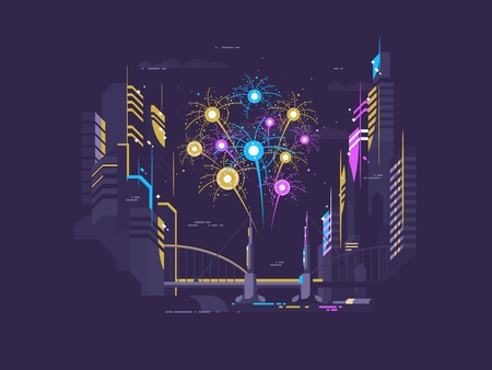 Colorful celebratory saluteのイラスト素材