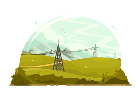 Power lines electricityのイラスト素材