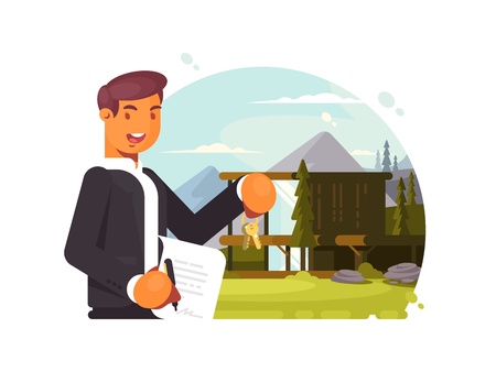 Successful realtor sells propertyのイラスト素材