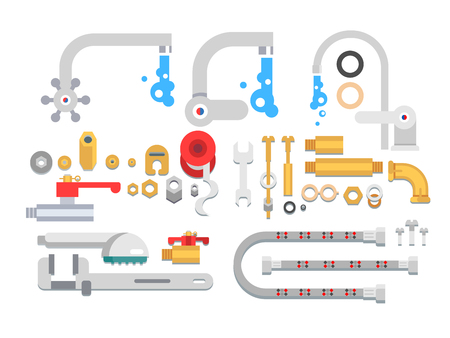 Set plumbing partsのイラスト素材