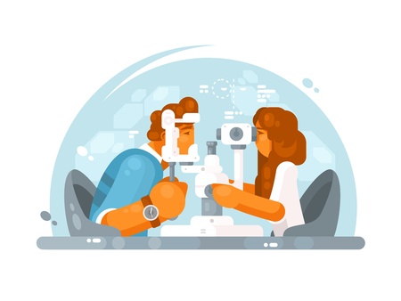 Ophthalmologist doctor womanのイラスト素材