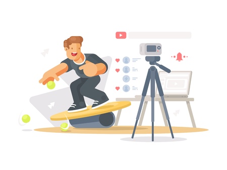 Blogger shoots videoのイラスト素材
