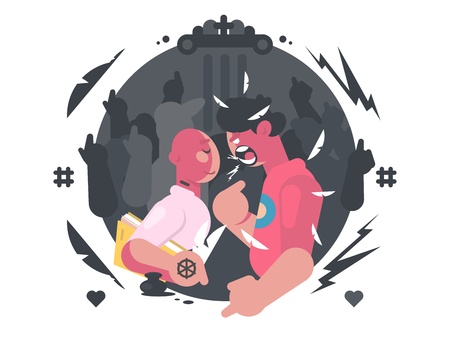 Rab battle flat styleのイラスト素材