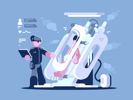 Immerse in camera for sleep.のイラスト素材