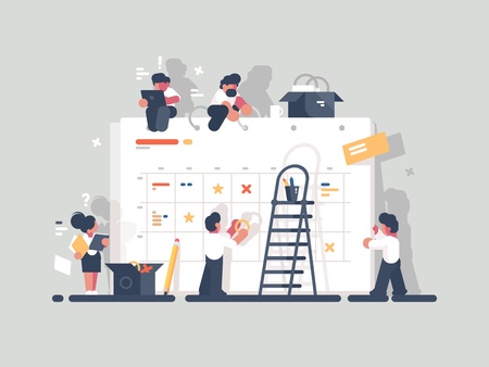 Planning and organization of tasks on boardのイラスト素材