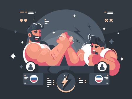Competitions in armwrestling.のイラスト素材