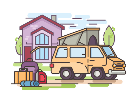 Van car for recreation or transferのイラスト素材