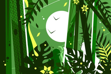 Green jungle backgroundのイラスト素材