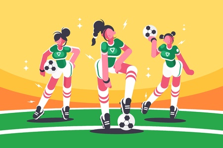 Football woman teamのイラスト素材