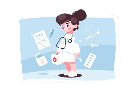 Cheerful female doctorのイラスト素材