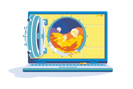 Safe deposit with money and jewelryのイラスト素材