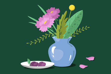 Still life with flowerのイラスト素材