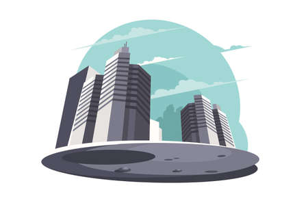 Modern city buildingsのイラスト素材