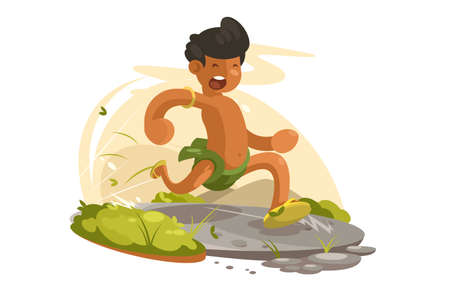 Man running awayのイラスト素材